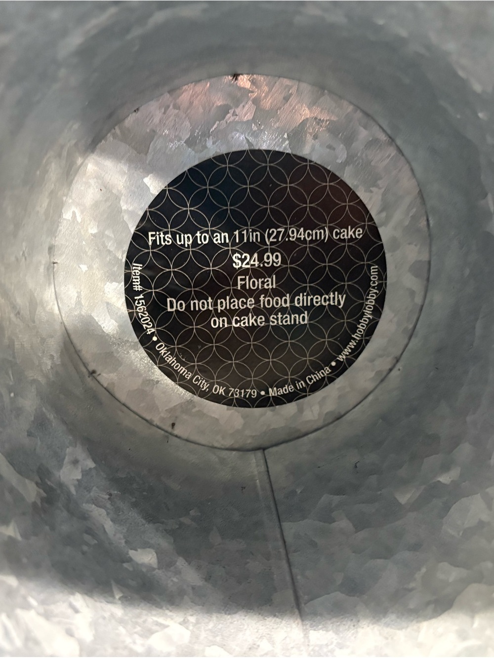 Hobby Lobby Galvanized Metal Cake Stand - Silver Gray - Picture 5 of 5